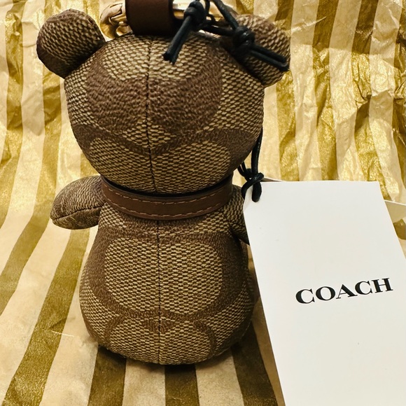 Coach Tan and Brown Bear Purse Charm/Keychain - Picture 3 of 3
